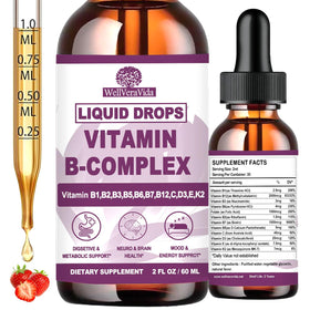 WellVeraVida Complexe de Vitamines B Liquide 2Oz flacon avant