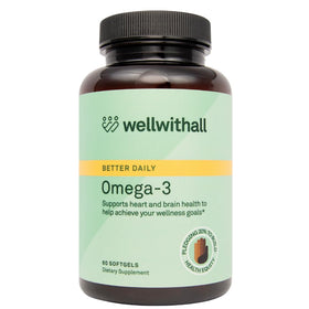 WellWithAll Omega-3 Huile de Poisson 60 Capsules, vue de face