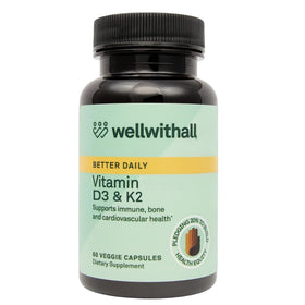 WellWithAll Vitamine D3 5000 UI et K2 100 mcg, vue de face