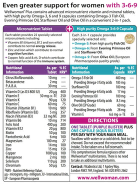 Wellwoman Compléments Alimentaires 56 Capsules avec capsules Omega 3, 6, 9