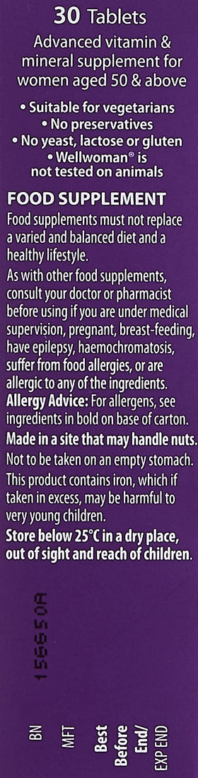Wellwoman Vitabiotics 50+ 30 Tablettes côté