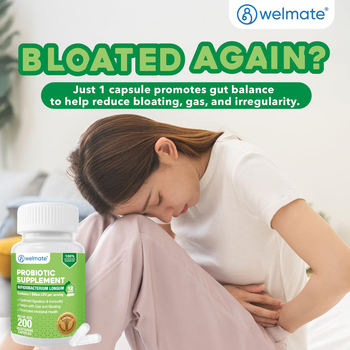 WELMATE Bifidobacterium Longum flacon de 200 capsules