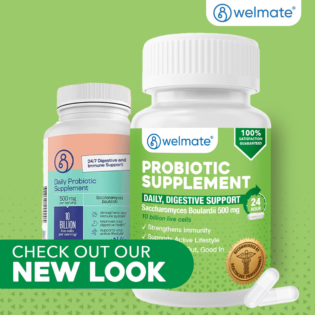 WELMATE Probiotiques Saccharomyces Boulardii flacon avec capsules