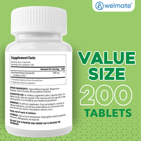 WELMATE Probiotiques Saccharomyces Boulardii informations nutritionnelles