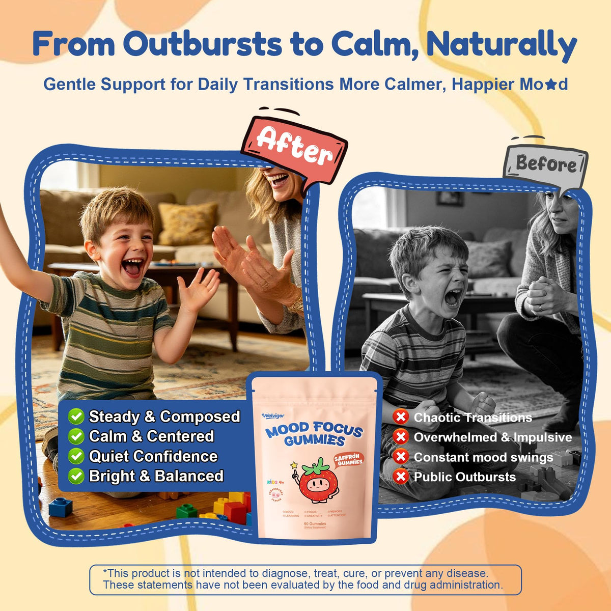 Welvigor Gummies Saffran Enfants ingrédients sur l'étiquette
