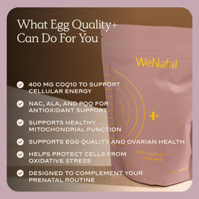 WeNatal Egg Quality+ sachet avec ingrédients détaillés