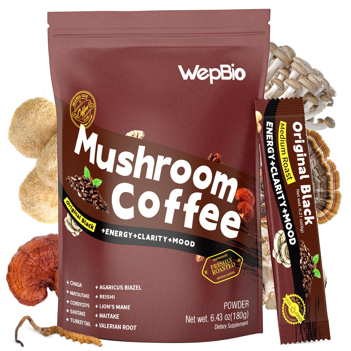 WepBio Café Noir Original paquet de 30 sachets vue de face