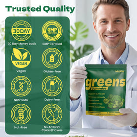 WepBio Gummies Verts, présentation des gummies sur une table