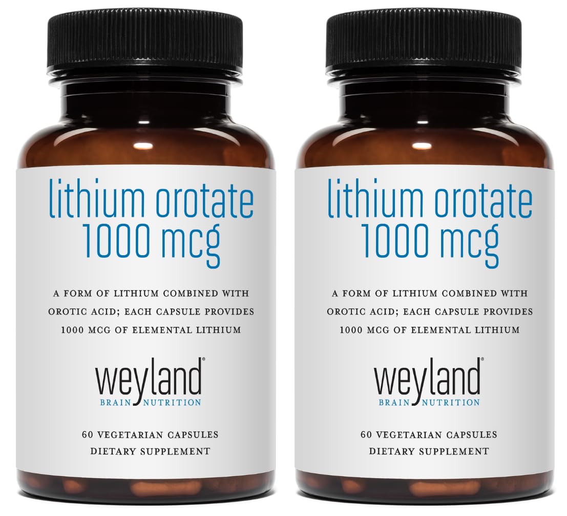 Weyland Lithium Orotate 1000 mcg 60 capsules végétariennes vue de face