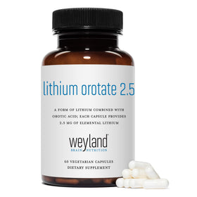 Weyland Lithium Orotate flacon ouvert avec capsules