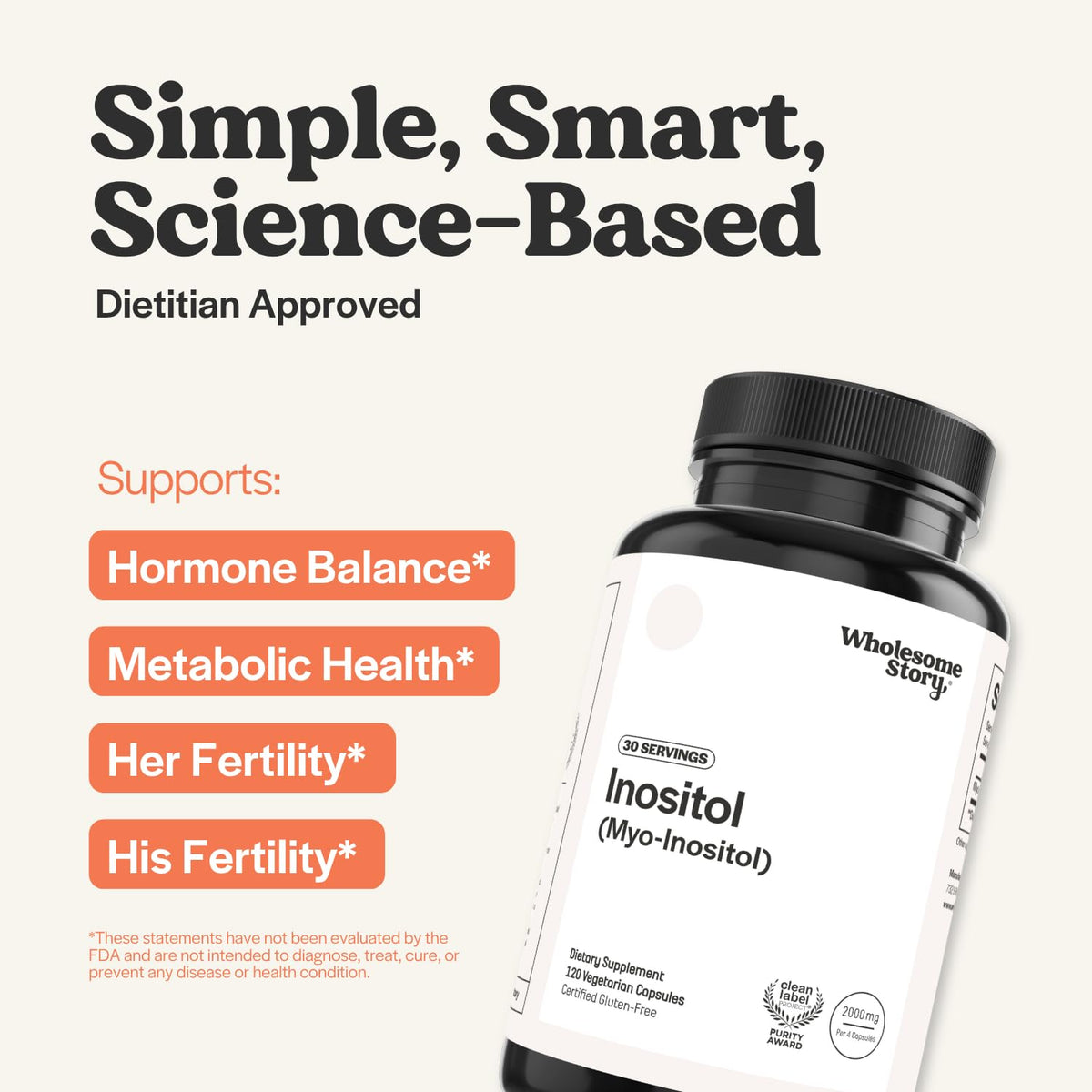 Wholesome Story Myo-Inositol packaging details