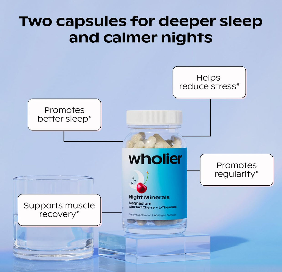 wholier Night Minerals étiquette avec ingrédients