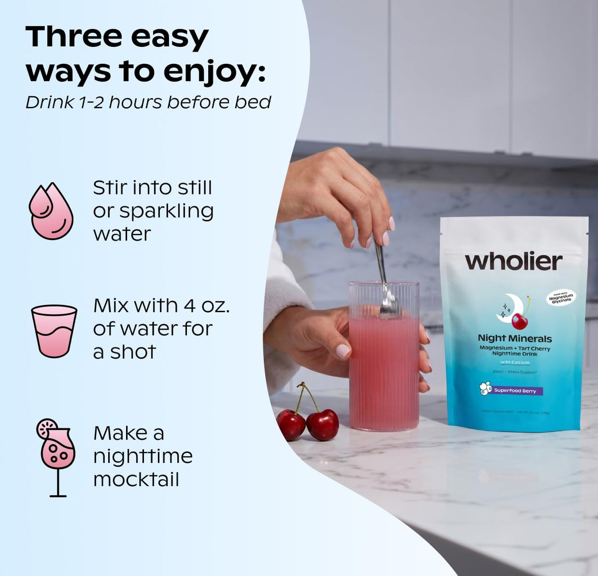 wholier Night Minerals ingrédients sur l'étiquette