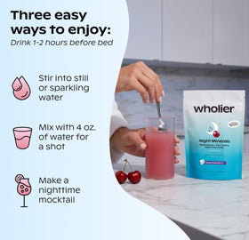 wholier Night Minerals ingrédients sur l'étiquette