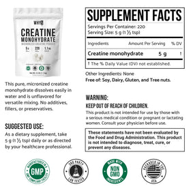 WHYZ Poudre de Créatine Monohydrate 1100g sachet refermable