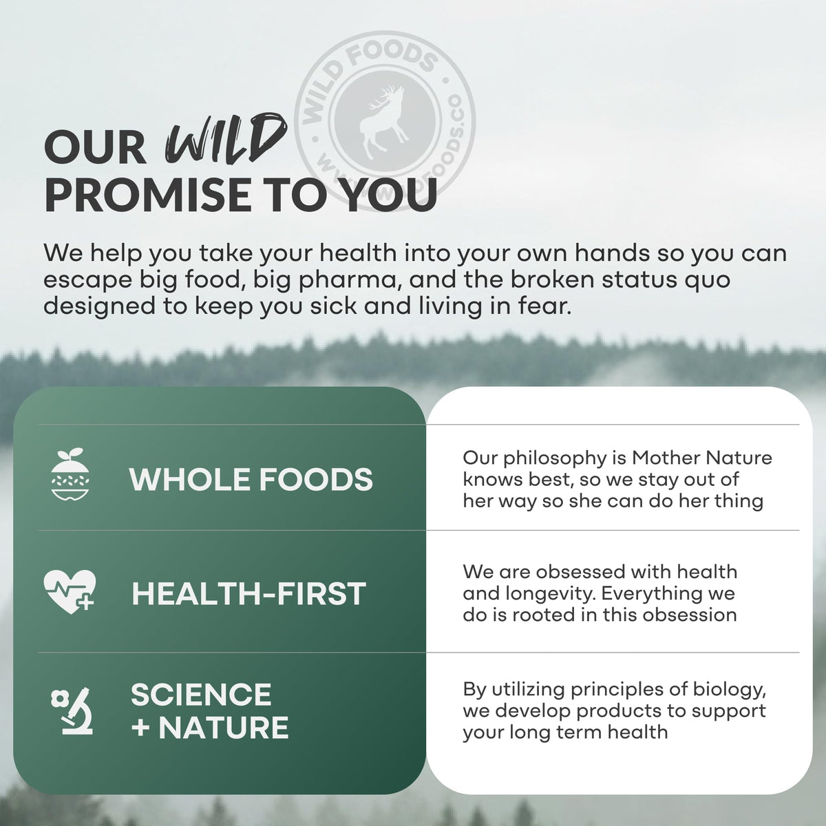 Wild Foods complément alimentaire organique bovin 90 capsules sur une table en bois