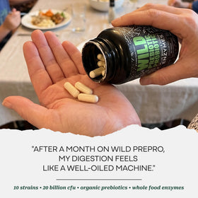 Wild Foods Complément Alimentaire Prébiotique et Probiotique - dimensions de l'emballage