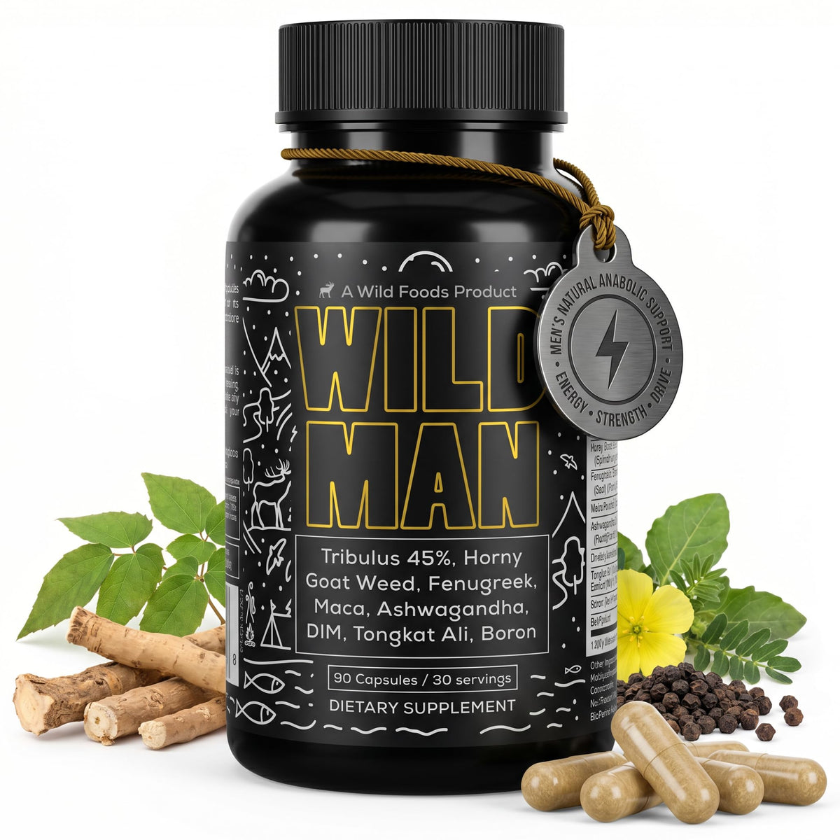 Wild Foods Herbal Stack pour Homme - avant de la boîte