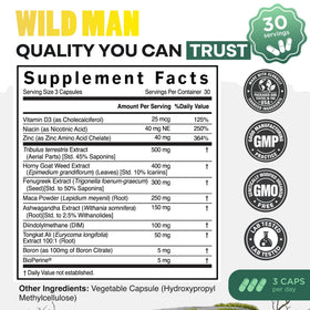 Wild Foods Herbal Stack pour Homme - ingrédients
