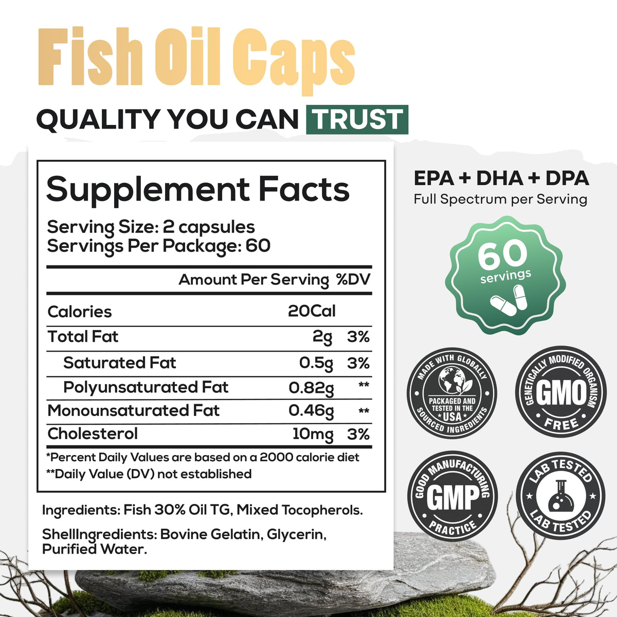 Wild Foods Huile de Poisson 240 capsules vue supérieure