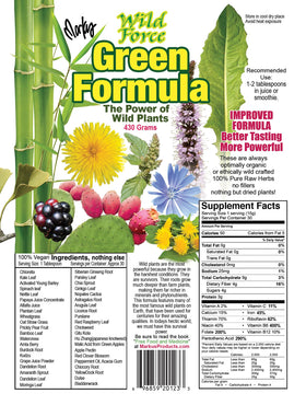 Wild Force Green Formula 449g contenant ouvert avec poudre verte à l'intérieur