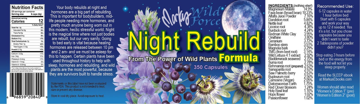 Wild Force Night Rebuild Capsules avec un verre d'eau