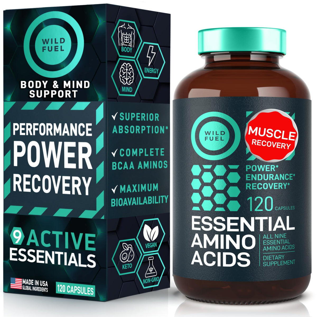 WILD FUEL Complément Alimentaire Amino Acides Essentiels 3000mg - vue avant