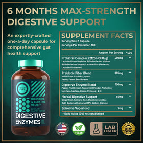 WILD FUEL Compléments Alimentaires Enzymes daily 180 Capsules avec étiquette