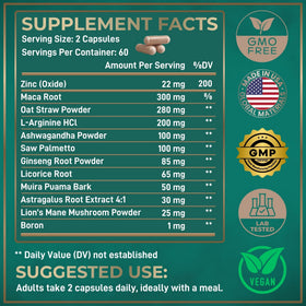 WILD FUEL Compléments Alimentaires Fertilité Masculine 120 Caps, vue latérale