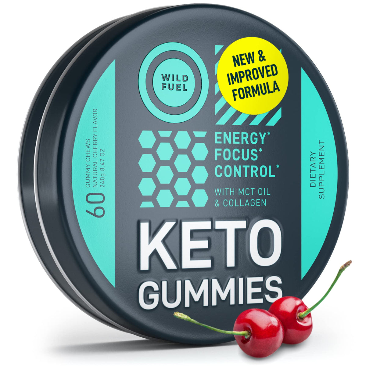 WILD FUEL Gummies Collagène Cerise pot de 60 unités