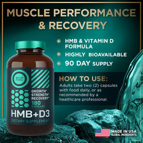 WILD FUEL HMB et Vitamine D3 capsules avec verre d'eau