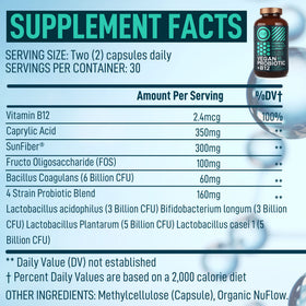WILD FUEL Probiotiques Végans B12 - capsules en gros plan