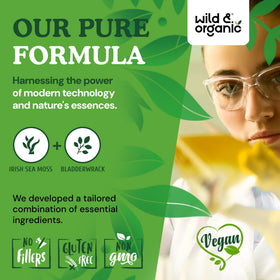 Wild & Organic algues maritimes ouvert avec capsules visibles