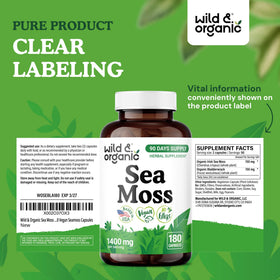 Wild & Organic capsules algues maritimes avec ingrédients naturels