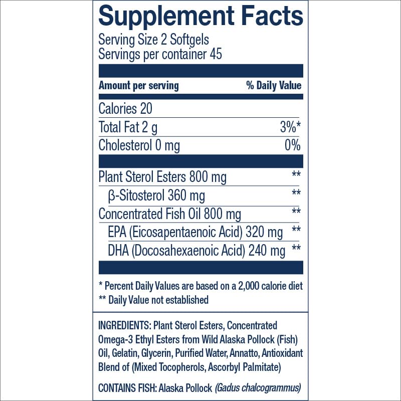 Wiley's Finest Complément Alimentaire Cholestérol capsules avec étiquette