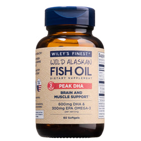 Wiley's Finest Huile de Poisson Peak DHA 60 Capsules avant
