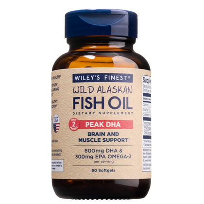 Wiley's Finest Huile de Poisson Peak DHA 60 Capsules avant