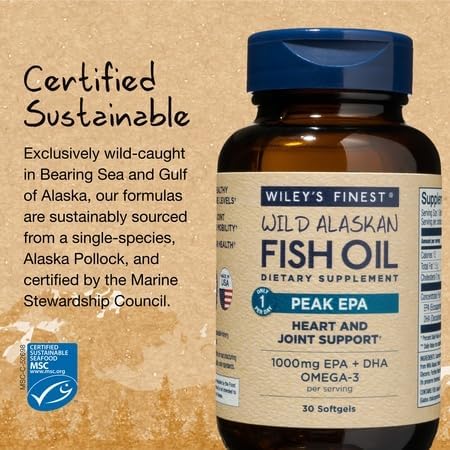 Wiley's Finest Huile de Poisson Peak EPA 30 Comprimés dosage