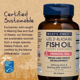 Wiley's Finest Huile de Poisson Prénatale DHA 900mg emballage