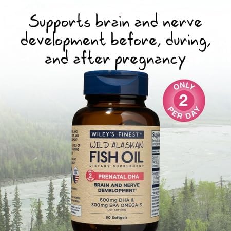 Wiley's Finest Huile de Poisson Prénatale DHA 900mg gélules côté