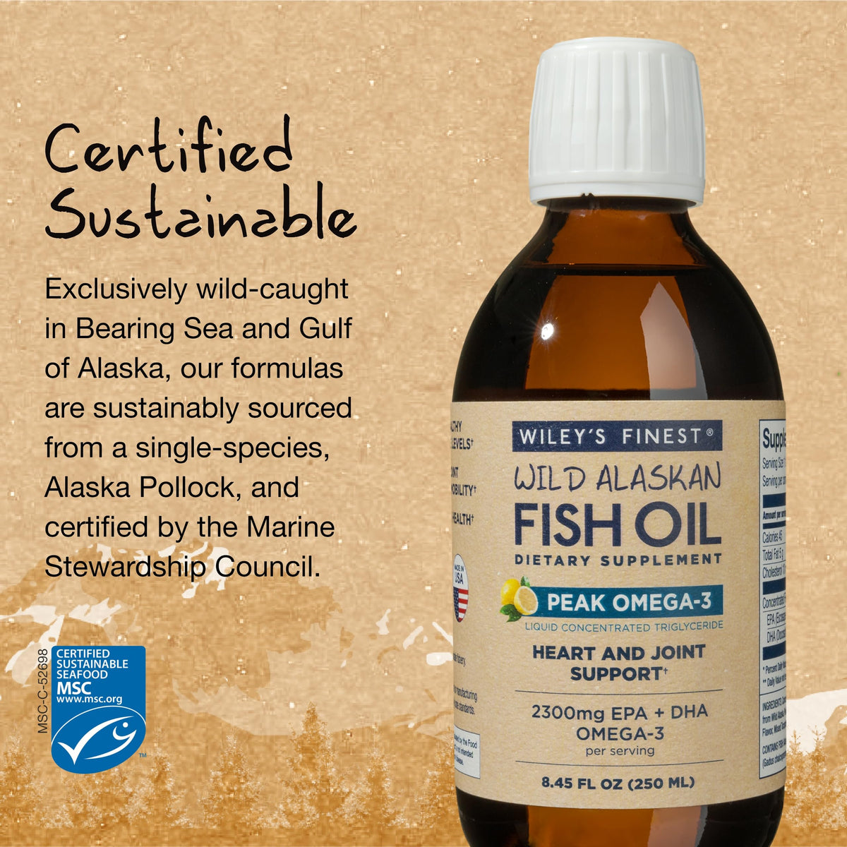 Wiley's Finest Huile de Poisson Sauvage Alaskan en action dans une cuisine