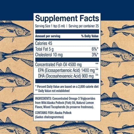 Wiley's Finest Huile de Poisson Sauvage d'Alaska 4,23 fl oz vue latérale