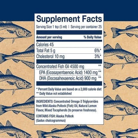 Wiley's Finest Huile de Poisson Sauvage d'Alaska 4,23 fl oz vue latérale