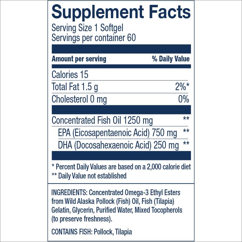 Wiley's Finest Peak EPA 1000mg - capsules dans le flacon