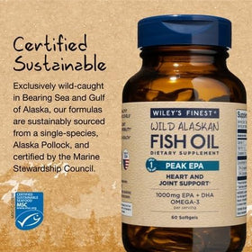 Wiley's Finest Peak EPA 1000mg - étiquette détaillée