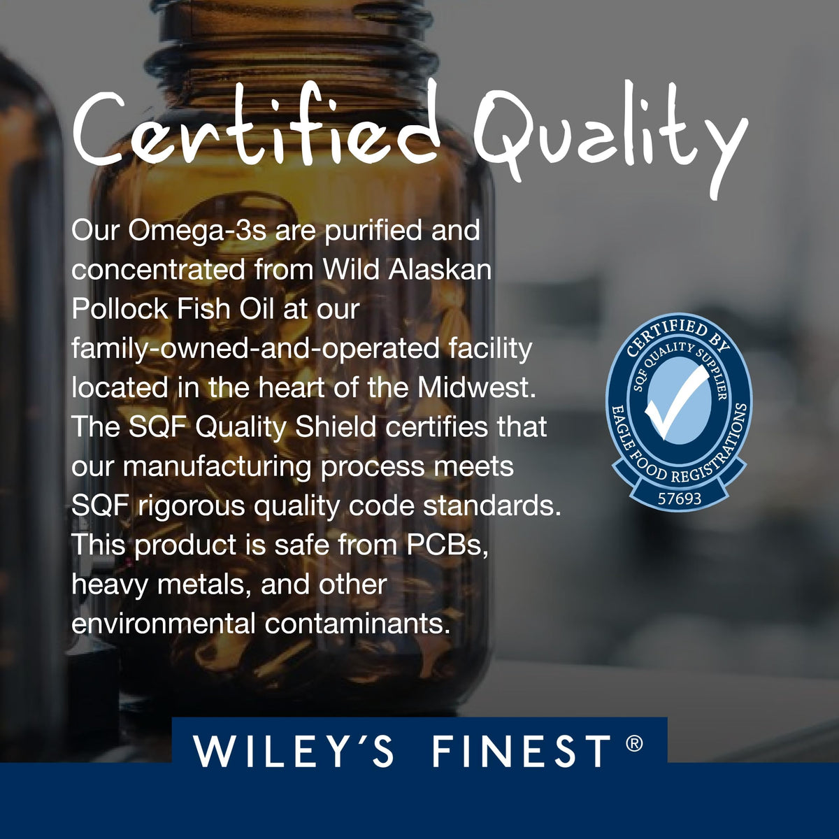 Wiley's Finest Peak EPA 1000mg - flacon ouvert avec capsules