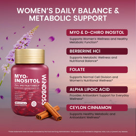 Windboss Compléments Alimentaires Myo Inositol 120 gélules ouvertes