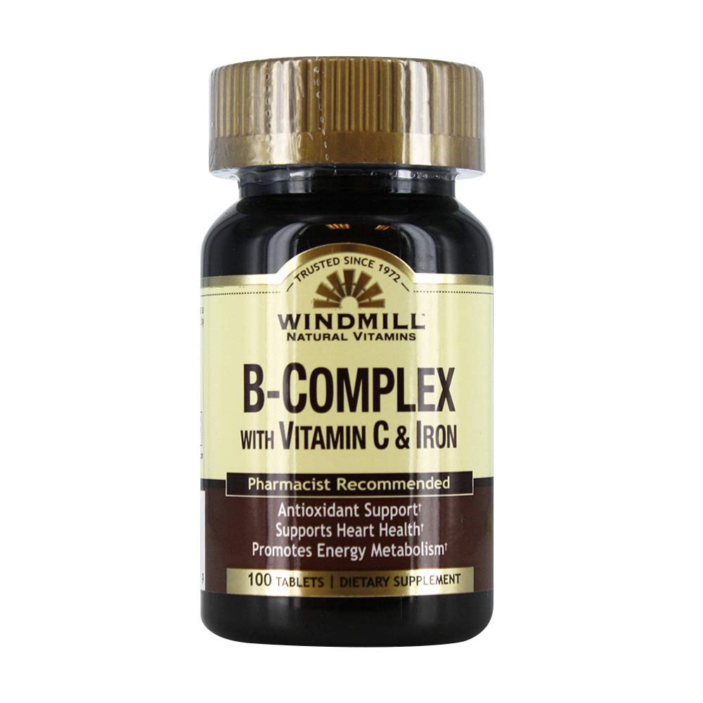 Windmill Complément B-Complex 100 comprimés avec Vitamine C et Fer