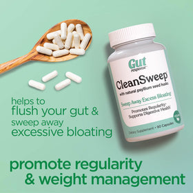 Windmill Gut Response CleanSweep capsules on a wooden table