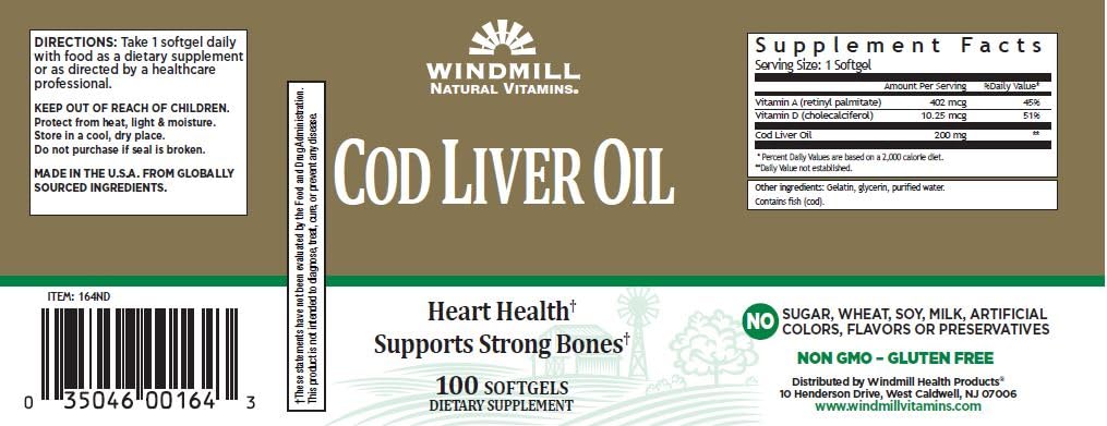 Windmill Huile de Foie de Morue Gélules 100 Softgels gélule en gros plan
